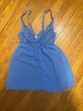 Gilligan & O'Malley Blue Lace-Top Chemise